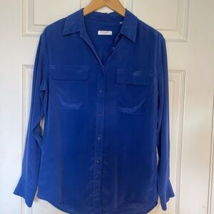 Equipment Silk Blouse in Royal Blue
